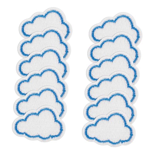 LALAFINA 12 Stück Teiliges Wolken Bügelflicken Niedliche Cloud Applikationen für Diy Kleidung Langlebige Stickerei Patches zur Dekoration von Jeans und Kostümen von LALAFINA