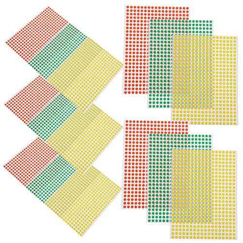 LALAFINA 15 Blatt Aufkleber Selbstklebende Etiketten Rot Gelb und Grasgrün Durchmesser für Diy Beschriftung und Ordnung Ihrem Zuhause LALAFINA 15 Blatt Aufkleber Selbstklebende Etiketten Rot Gelb und Grasgrün Durchmesser für Diy Beschriftung und Ordnung Ihrem Zuhause von LALAFINA