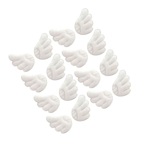 LALAFINA 15 Paare Engel Flügel Aufnäher für DIY Stoffpatches für Kleidung Schuhe Accessoires Weiß Teilig zum Aufbügeln oder Nähen von LALAFINA