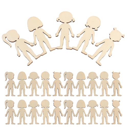 LALAFINA 150 Stück Unlackierte Holzvorlagen für Kreative Bastelprojekte für Klassenzimmer Diy Kindergarten und Künstlerische Aktivitäten von LALAFINA