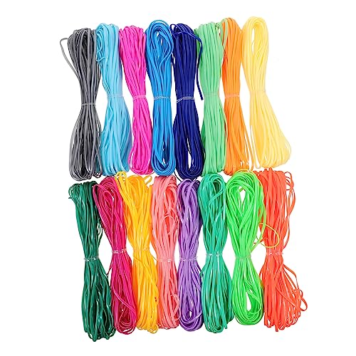 LALAFINA 16 Stück Bunte PVC Geflochtene Schnur Schlüsselanhänger Ringe Kreative Bastelaccessoires für Armbänder Dekoration und DIY Projekte von LALAFINA