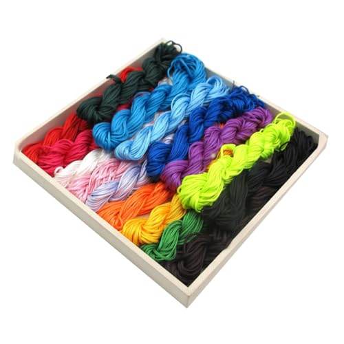 LALAFINA 16 Stück Teiliges DIY Bastelset für Handgewebte Schmuckfäden Mischfarben Perlen Schnur für Schmuckherstellung und Kreative Projekte von LALAFINA