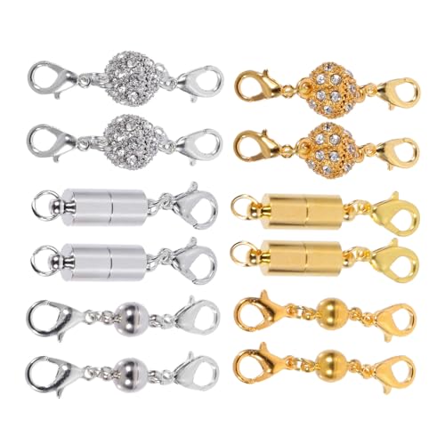 LALAFINA 16 Stück Teiliges Set Magnetischen Verbindungsschnallen für Diy Schmuckherstellung Gold und Silber Praktische Sichere und Langlebige Zubehörteile für Armbänder und von LALAFINA