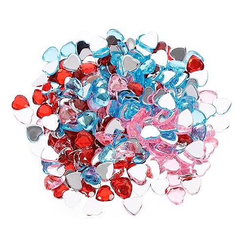 LALAFINA 192 Stück Acryl Herz Strass Teiliges Set Flachrückige Herzchen für Diy Dekoration für Hochzeiten Partys und Kreative Projekte Rot und Blau von LALAFINA