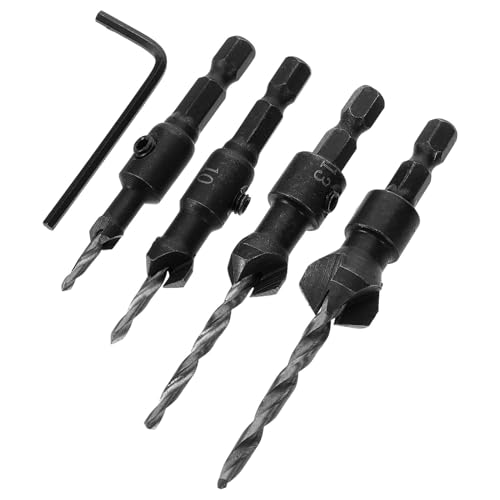 LALAFINA 1Satz Holzspalter Bohrer Teiliges Senkerbohrer Sechskant Bohrer für Holz und Metall Robustes Holzspalterwerkzeug mit Tiefem Gewindedesign für Zuhause Camping von LALAFINA