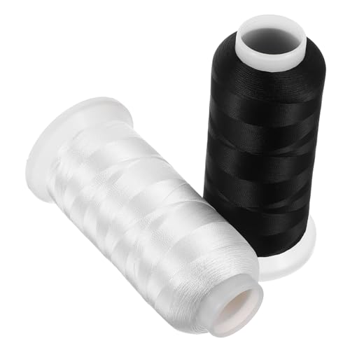 LALAFINA 2 Rollen Glattes Polyester Nähgarn für Stick und Quiltmaschinen Hochgeschwindigkeits Bobbin Garn für Präzise Ergebnisse von LALAFINA