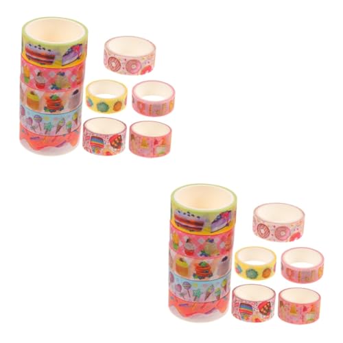 LALAFINA 2 Sätze Aufkleber Für Lebensmittelalben Ästhetisch Lebensmitteldekor Essen Dekoratives Bastelband Wickelband Kuchen Verzieren Retro Geschenkbänder Japanisches Papier 10 Rollen * 2 LALAFINA 2 Sätze Aufkleber Für Lebensmittelalben Ästhetisch Lebensmitteldekor Essen Dekoratives Bastelband Wickelband Kuchen Verzieren Retro Geschenkbänder Japanisches Papier 10 Rollen * 2 von LALAFINA