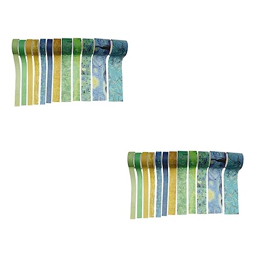 LALAFINA 2 Sätze Dekoratives Washi Klebeband Diy Scrapbooking Sticker Handreißbar Vielseitige Muster Für Tagebuchgestaltung Und Bastelprojekte 12 Rollen * 2 von LALAFINA
