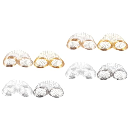 LALAFINA 2 Sätze Diy Metallring Für Schmuckherstellung Handgemachte Drahtschleifen Für Armbänder Und Elegantes Zubehör Für Kreative Dekorationen Weiß Silber Gold Und Gold 4 Stücke * 2 von LALAFINA