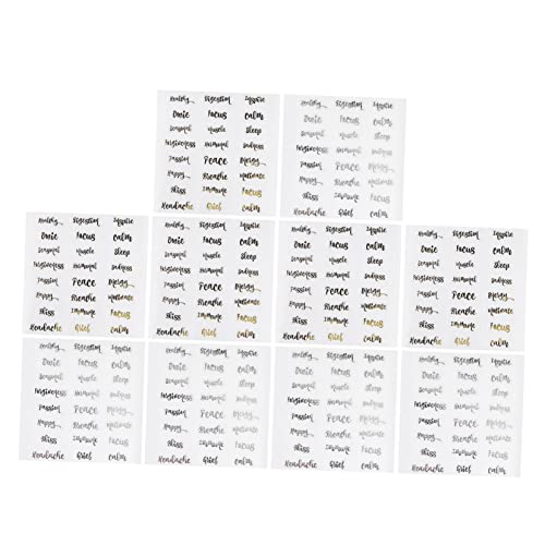LALAFINA 2 Sätze Etiketten Für Ätherische Öle Selbstklebende Flaschenaufkleber in Gold Und Silber Praktische Beschriftung Für Kosmetik Und 10 Blätter * 2 von LALAFINA