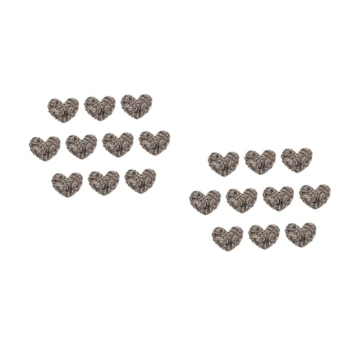 LALAFINA 2 Sätze Herzförmige Strass Patches Zum Aufbügeln Glänzende Applikationen Für Kleidung Und Accessoires Für Jeans Jacken Und Taschen 10 Stück * 2 von LALAFINA