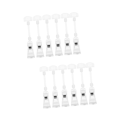 LALAFINA 2 Sätze Teiliges Set Preisetikettenhalter Clip Transparente Preisschildhalterung Für Einzelhandel Und Supermärkte Tragbar Einfach Zu Verwenden Doppelköpfiges Design 6 Stück * 2 von LALAFINA
