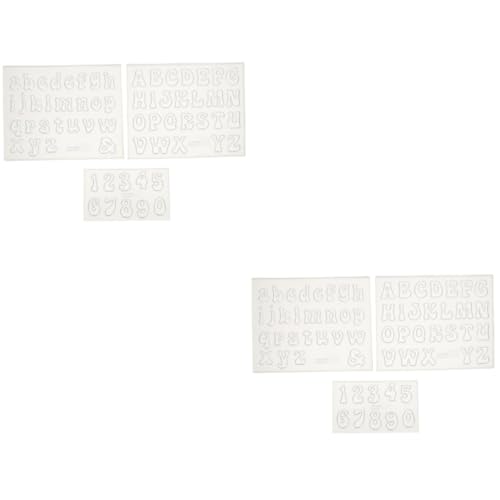 LALAFINA 2 Sätze Teiliges Silikon Diy Gießform Für Buchstaben Und Zahlen Für Kreative Bastelprojekte Und Schmuckherstellung Transparent Und Flexibel Für Epoxidharz Dekorationen 3 Stück * 2 von LALAFINA