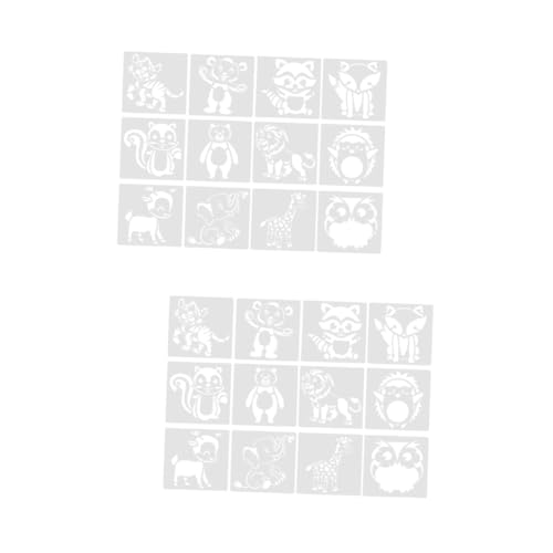 LALAFINA 2 Sätze Tier Schablonen Wiederverwendbare Malvorlagen Für Diy Projekte Kreative Bastelideen Und Kinderzeichnungen Mit Niedlichen Tiermotiven 12 Blätter * 2 von LALAFINA