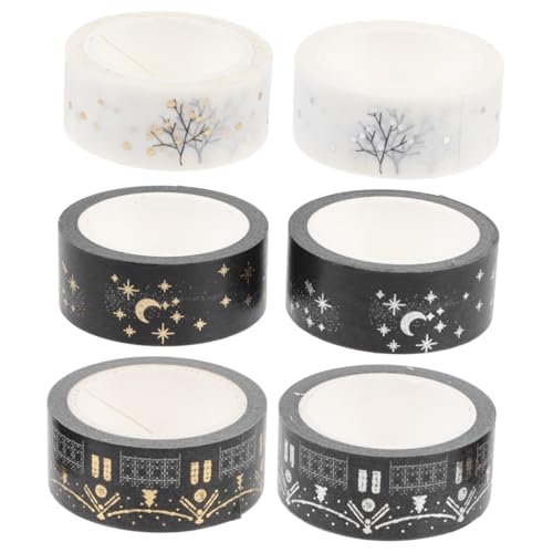LALAFINA 2 Sätze Washi Tapes Dekorative Klebebänder Für Scrapbooking Diy Projekte Bronzing Designs Vielseitig Einsetzbar Für Karten Notizbücher Planner Und Bastelarbeiten 6 Rollen * 2 von LALAFINA