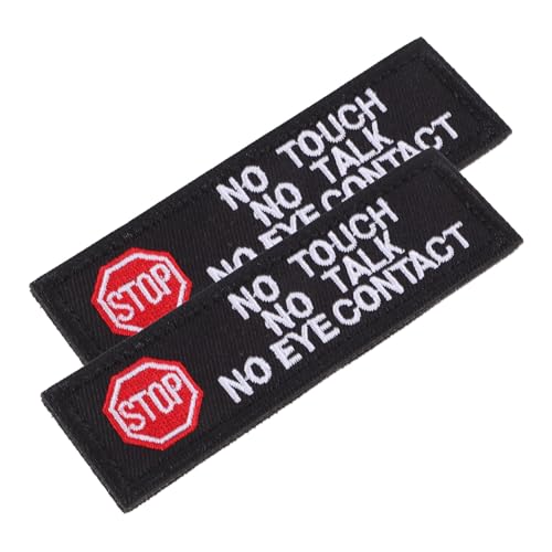 LALAFINA 2 Stück Bestickte Service Hund Aufnäher No Touch No Eye Contact Hunde Geschirr Patch Wiederverwendbar Weiches Material Komfortabel Hunde Weste Zubehör von LALAFINA