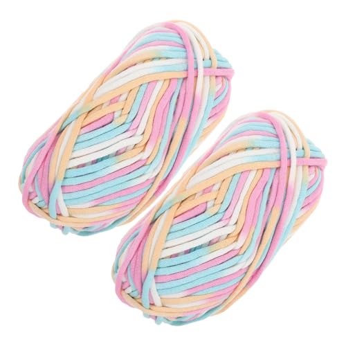 LALAFINA 2 Stück Buntes Baumwollstrickgarn Handgefertigtes Baumwollgarn Zum Stricken Von Pullovern Und Schals Bequemes Strickgarn LALAFINA 2 Stück Buntes Baumwollstrickgarn Handgefertigtes Baumwollgarn Zum Stricken Von Pullovern Und Schals Bequemes Strickgarn von LALAFINA