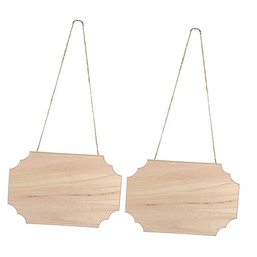 LALAFINA 2 Stück Dekorative Hängeetiketten Holz Schilder Wohnzimmerdekoration Heimdekoration Nachrichtentafel Wandbehang Dekoration Willkommensschild Bastelschild Für Die von LALAFINA