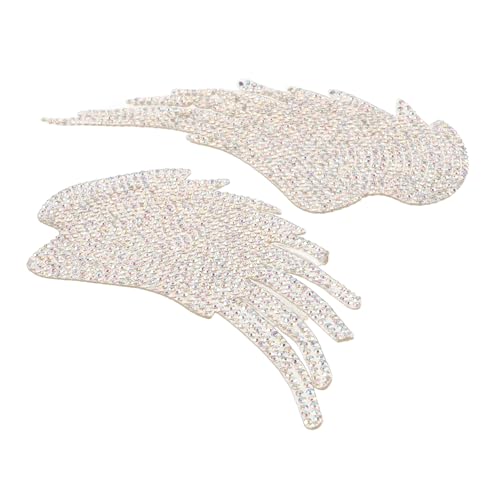 LALAFINA 2 Stück Glitzernde Engelsflügel Patches Strass Aufbügler für DIY Kleidung Taschen und Accessoires zum Dekorieren und Reparieren von LALAFINA