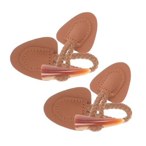 LALAFINA 2 Stück Knöpfe Kunstleder zum Annähen Vintage Knebelverschlüsse mit Resin Hornknöpfen für Jacken Mäntel und DIY Nähprojekte von LALAFINA