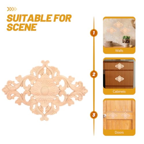 LALAFINA 2 Stück Teiliges Set Holzornamente Möbel Applikationen Kunstvoll Geschnitzt Langlebige Dekorative Holzapplikationen für Möbel und Wand Vintage Stil Kreative Möbelverzierung LALAFINA 2 Stück Teiliges Set Holzornamente Möbel Applikationen Kunstvoll Geschnitzt Langlebige Dekorative Holzapplikationen für Möbel und Wand Vintage Stil Kreative Möbelverzierung von LALAFINA