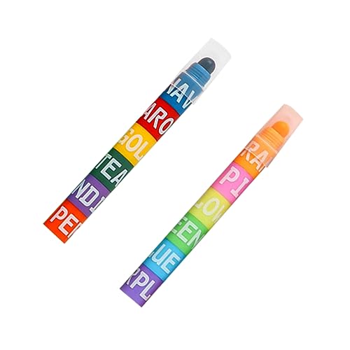 LALAFINA 2 Stück Teiliges Simple Marker Pens Fluoreszierende Textmarker mit Retro Farben Langlebig und Auslaufsicher Flach Ergonomisch für Schule Büro Schüler und Kreative Dekoration von LALAFINA