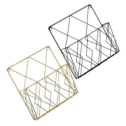 LALAFINA 2 Stück Wandmontierter Dateihalter Teiliges aus Schwarz und Gold Organizer für Bücher Zeitschriften Dokumente für Büro und Zuhause LALAFINA 2 Stück Wandmontierter Dateihalter Teiliges aus Schwarz und Gold Organizer für Bücher Zeitschriften Dokumente für Büro und Zuhause von LALAFINA
