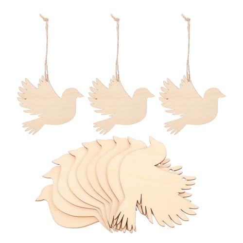 LALAFINA 20 Stück Holz Friedenstaube Vogel Ausschnitte Unlackierte Holz Ornamente Diy Anhänger für Hochzeits und Weihnachtsdekorationen mit Juteseil LALAFINA 20 Stück Holz Friedenstaube Vogel Ausschnitte Unlackierte Holz Ornamente Diy Anhänger für Hochzeits und Weihnachtsdekorationen mit Juteseil von LALAFINA