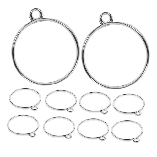 LALAFINA 20 Stück Offene Rückseiten Lünette Anhänger für UV Harz Bastelprojekte DIY Schmuckherstellung Silber für Armbänder und Mehr von LALAFINA
