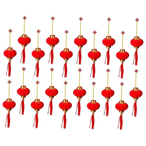 LALAFINA 20 Stück Rote Chinesische Neujahrslaternen Frühlingsfest Hängende Ornamente für Hochzeiten und Partys Deko für und Außenbereiche von LALAFINA