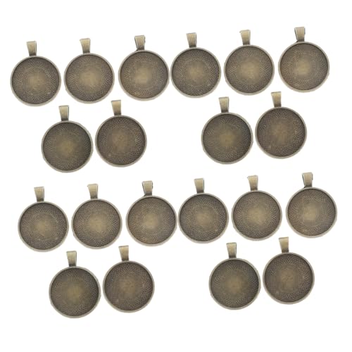 LALAFINA 20 Stück Runde Anhänger-lünetten-rohlinge, Metall-rohling-basistabletts, Diy-schmuck-lünette, Schmuckherstellung, Anhänger-lünette-tabletts Für Schlüsselanhänger Und von LALAFINA