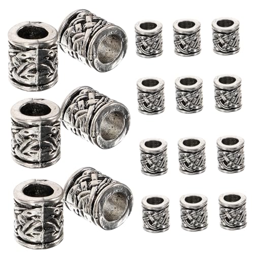 LALAFINA 20 Stück Spacer Perlen Silberne Beads für Armband und Schmuckherstellung DIY und Anhänger für Kreative Bastelprojekte von LALAFINA
