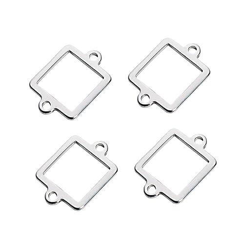 LALAFINA 20 Stück Teiliges Anhänger Verbinder Doppelte Korrosionsbeständig Diy Schmuck Zubehör Silberfarbene Basis für Ketten und Anhänger für Schmuckherstellung und von LALAFINA