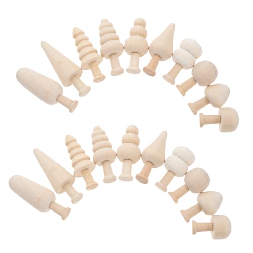 LALAFINA 20 Stück Teiliges Set Unvollendete Holzbaum Dekorationen DIY Graffiti Mini Holzbaum für Kreative Bastelideen für Partys Zuhause und Mehr von LALAFINA