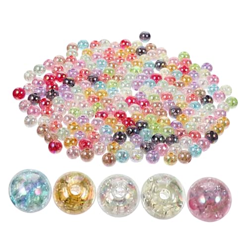 LALAFINA 200 Stück Bunte Acrylperlen Leichte Bastelperlen zum Auffädeln für Schmuckherstellung DIY Armband und Halsketten Zubehör Robuste Langlebige Schmuckperlen von LALAFINA