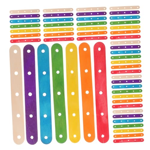 LALAFINA 200 Stück Regenbogen Eisstiele mit Löchern für Basteln Modellbau und Diy Projekte für Erwachsene von LALAFINA