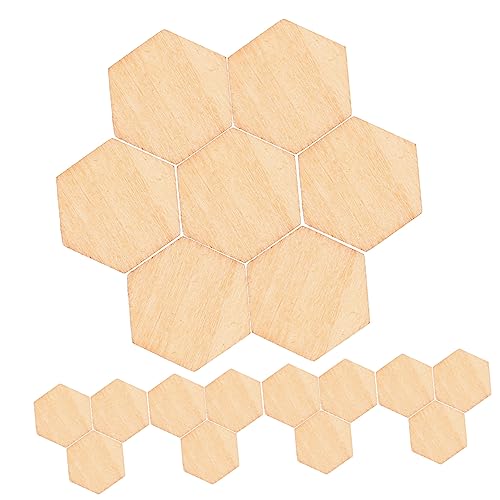 LALAFINA 200 Stück Sechseckige Holzstücke Diy Holzformen für Bastelarbeiten Hochzeits und Geburtstagsdekorationen Weihnachtsornamente Hochwertigem Holz von LALAFINA