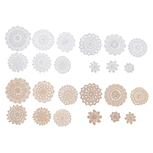LALAFINA 24 Stück Handgefertigte Gehäkelte Baumwollblumen Applikationen Hohles Blumenverzierung Set für Diy Projekte und Nähzubehör Weiß LALAFINA 24 Stück Handgefertigte Gehäkelte Baumwollblumen Applikationen Hohles Blumenverzierung Set für Diy Projekte und Nähzubehör Weiß von LALAFINA