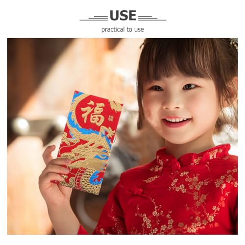 LALAFINA 24 Stück Rote Umschläge Jahr Des Drachen Frühlingsfest Geschenkpapier Sparumschläge mit Goldprägung Mattes Blau Traditionelle Geldtaschen für Neujahr Glückwünsche von LALAFINA