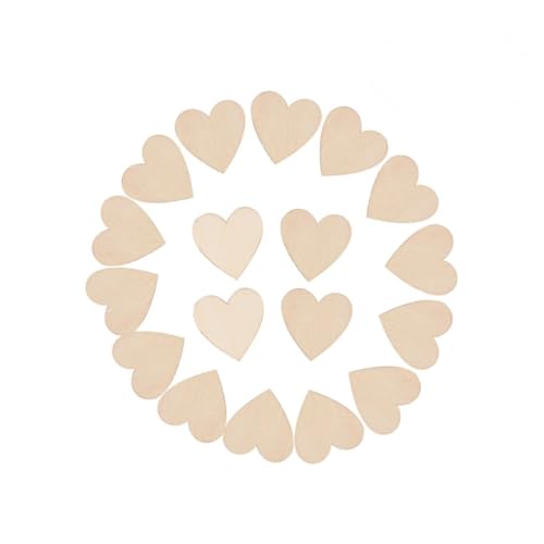 LALAFINA 25 Stück Teiliges Holzscheiben Herzform Natürliche Bastelholzrohlinge Beidseitig Geschliffen mit Rinde für DIY Dekoration Scrapbooking Kunsthandwerk von LALAFINA