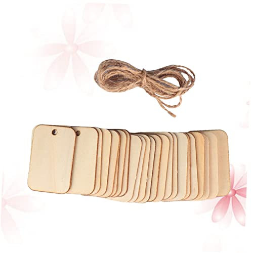 LALAFINA 250 Stück Holzanhänger mit Hanfseil Natürliche Holzspäne für DIY Bastelarbeiten Hochzeitsdekoration und Kreative Verzierungen für und Nachrichtenkarten von LALAFINA