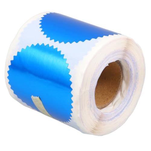 LALAFINA 250 Stück Runde Blaue Metallic Siegel mit Gezacktem für Zertifikate und Persönliche Projekte Sichere und Gestaltung für Dokumente LALAFINA 250 Stück Runde Blaue Metallic Siegel mit Gezacktem für Zertifikate und Persönliche Projekte Sichere und Gestaltung für Dokumente von LALAFINA