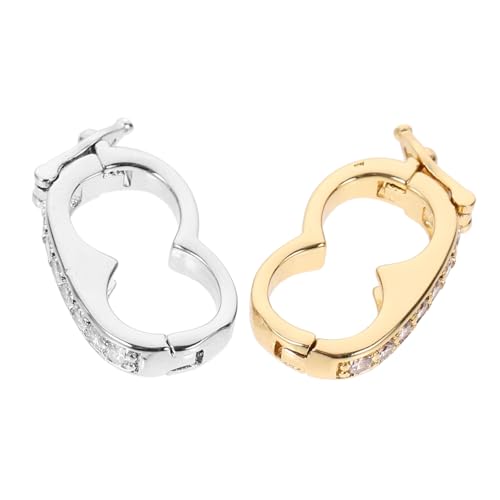 LALAFINA 2Stücke Halskette Verschlüsse für DIY Schmuck Perlen Kette Verkürzer Langlebig und Rostfrei für und Fußkettchen Goldene und Platinfarbene Optionen von LALAFINA