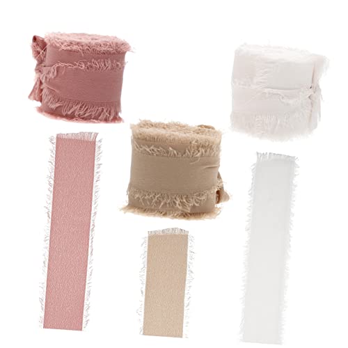 LALAFINA 3 Rollen Banddekoration Satin Hochzeit Schleife empfindlich Blumensträuße mit Band für Bouquet Präsentieren Sie ein Wickelband basteln verpackungsband Band zum Verpacken Polyester von LALAFINA