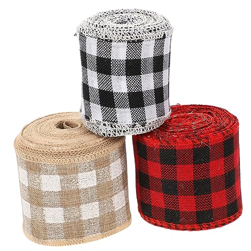 LALAFINA 3 Rollen Dekoratives Polyesterband Schwarz Rot Khaki Weiß Vielseitig Einsetzbar für Bastelarbeiten und Festlichkeiten LALAFINA 3 Rollen Dekoratives Polyesterband Schwarz Rot Khaki Weiß Vielseitig Einsetzbar für Bastelarbeiten und Festlichkeiten von LALAFINA