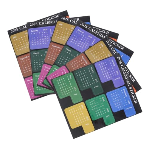 LALAFINA 3 Sätze DIY Kalender Sticker Set Teiliges Set mit Monatsindex Aufklebern für Planer Notizbuch und Scrapbooking Praktische Bunte und Selbstklebende Planungszubehör für Einfache von LALAFINA
