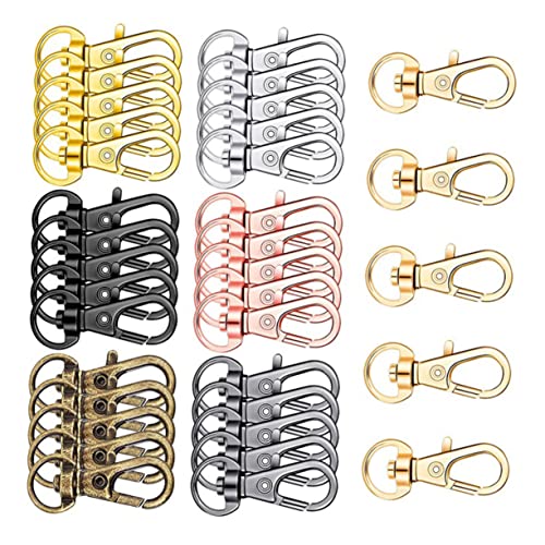 LALAFINA 3 Sätze Farbiger Karabinerhaken Druckknopfrolle Schlüsselanhängerringe Gold Karabinerverschluss Karabinerhaken Ketten Tablett Stift Anhänger Para Gürtel 35 Stück * 3 von LALAFINA