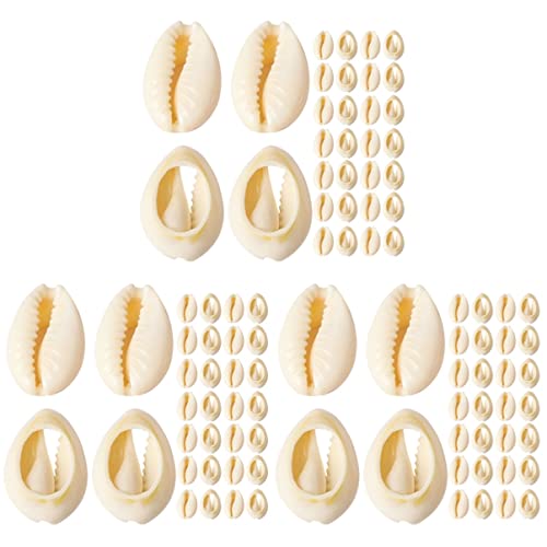 LALAFINA 3 Sätze Shell-schmuck-accessoires Glücklich Perle Van Groß Muscheln Basteln Naturmuschel Schmuck Zubehör Halskettenanhänger Schale Diy Anhänger Muschel Hülse Beige 150 Stück * 3 von LALAFINA