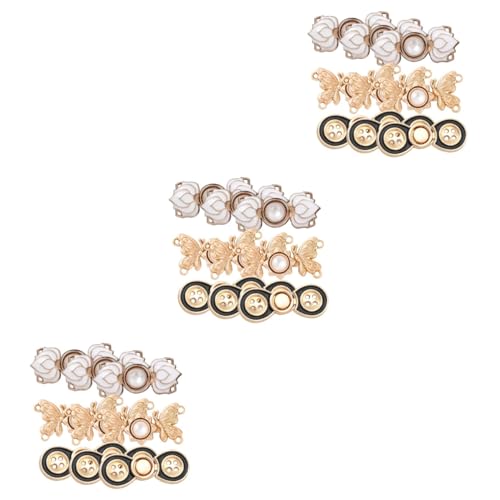 LALAFINA 3 Sätze Taillenknöpfe Hosenknopf Tauschen Dekorativ Jean Button Für Tasten Jeansknopf Schnallen Hosenknopfspanner Hosenbundknopf Druckknöpfe Legierung 9 Stücke * 3 von LALAFINA