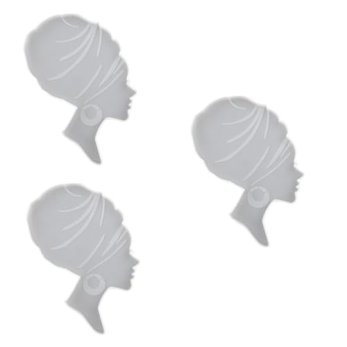 LALAFINA 3 Stck. Silikonform Untersetzer für Diy Kreative Frauenkopf Gießform Wiederverwendbare Silikonmold für Einzigartige Coaster Gestaltung für Bastelprojekte und Kreative Hobbys von LALAFINA